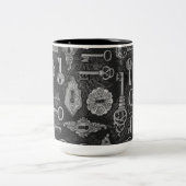 Silver Steampunk Keys and Key Holen Coffee Tasse (Mittel)