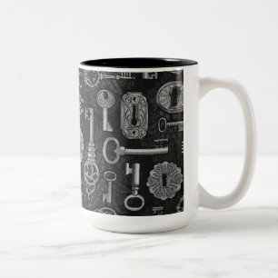 Silver Steampunk Keys and Key Holen Coffee Tasse