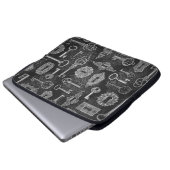 Silver Steampunk Keys und Key Holen Laptop Sleeve (Vorne Knopf)