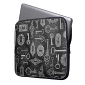 Silver Steampunk Keys und Key Holen Laptop Sleeve (Vorderseite Links)