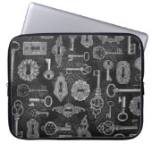 Silver Steampunk Keys und Key Holen Laptop Sleeve (Vorderseite)
