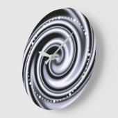 Silver Steel Blue Soft Focus Spiral Swirl Illusion Große Wanduhr (Winkel)