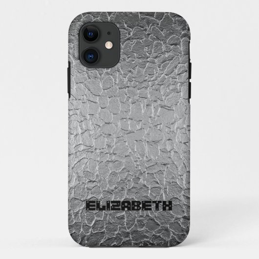 Silver Steel Metall Case-Mate iPhone Hülle (Rückseite)
