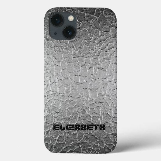 Silver Steel Metall Case-Mate iPhone Hülle (Rückseite)