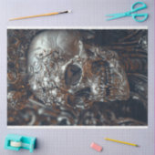 Silver Steel Skull Regal Crowning Decoupage Seidenpapier (Basteln)