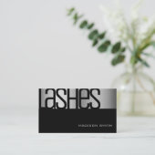 Silver Steel Stylish Glam Luxury Elegante Schönhei Visitenkarte (Stehend Vorderseite)