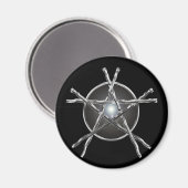 Silver Sticks Pentagram Magnet (Vorderseite/Rückseite)