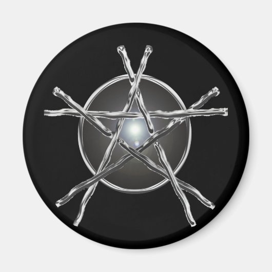 Silver Sticks Pentagram Magnet (Vorne)