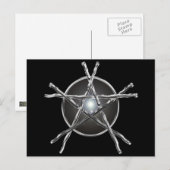 Silver Sticks Pentagramm Postkarte (Vorne/Hinten)