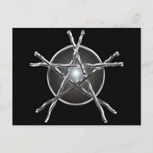 Silver Sticks Pentagramm Postkarte (Vorderseite)