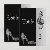 Silver Stiletto & Treble Cleft Einladung (Vorne/Hinten)