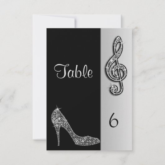 Silver Stiletto & Treble Cleft Einladung (Rückseite)