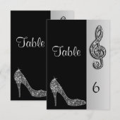 Silver Stiletto & Treble Cleft Einladung (Vorne/Hinten)