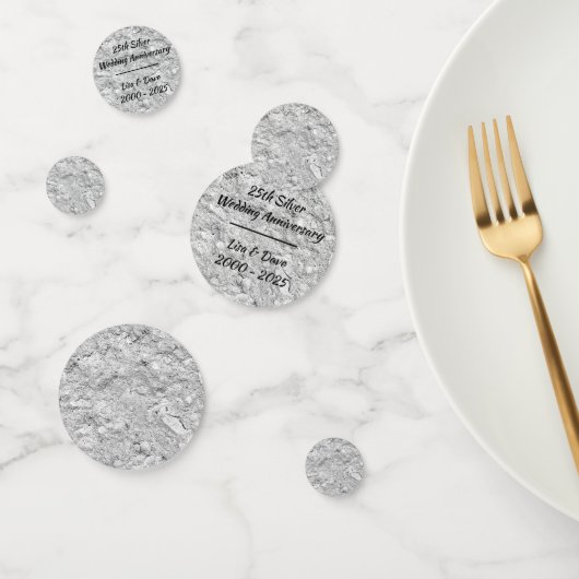 Silver Stone 25. Silver Wedding Jubiläum Konfetti (Gruppe)