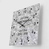Silver Stone 25th Silver Wedding Anniversary Quadratische Wanduhr (Winkel)