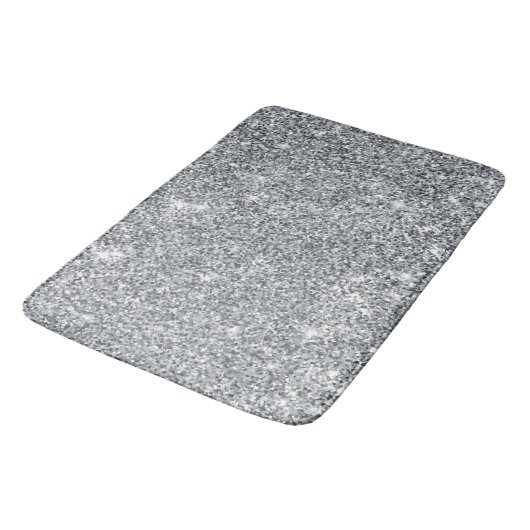 Silver Stone Gary Gold Marmor Lila Glitzer Badematte (Schrägansicht)