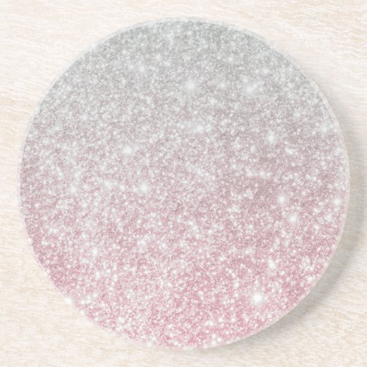 Silver Stone Gary Gold Marmor Lila Glitzer Getränkeuntersetzer (Vorne)