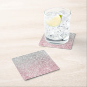 Silver Stone Gary Gold Marmor Lila Glitzer Rechteckiger Pappuntersetzer (Vor Ort)