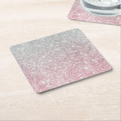 Silver Stone Gary Gold Marmor Lila Glitzer Rechteckiger Pappuntersetzer (angewinkelt)