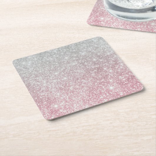 Silver Stone Gary Gold Marmor Lila Glitzer Rechteckiger Pappuntersetzer (angewinkelt)