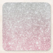 Silver Stone Gary Gold Marmor Lila Glitzer Rechteckiger Pappuntersetzer (Vorderseite)