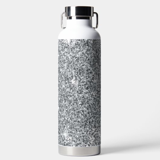 Silver Stone Gary Gold Marmor Lila Glitzer Trinkflasche (Vorderseite)