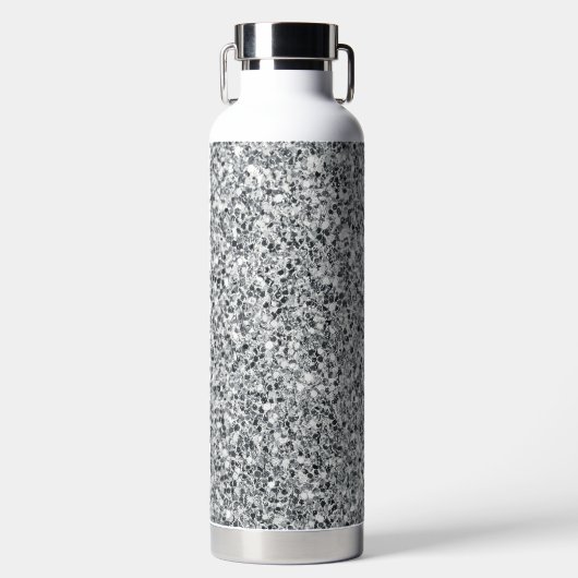 Silver Stone Gary Gold Marmor Lila Glitzer Trinkflasche (Vorderseite)