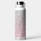 Silver Stone Gary Gold Marmor Lila Glitzer Trinkflasche (Rückseite)