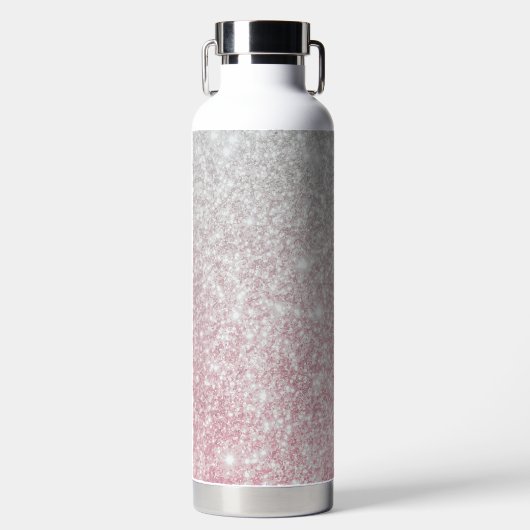 Silver Stone Gary Gold Marmor Lila Glitzer Trinkflasche (Vorderseite)