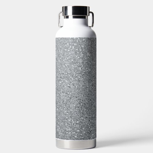 Silver Stone Gary Gold Marmor Lila Glitzer Trinkflasche (Vorderseite)