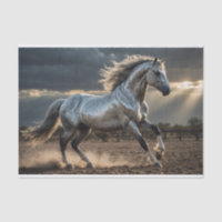 Silver Storm Wild Horse Decoupage Paper