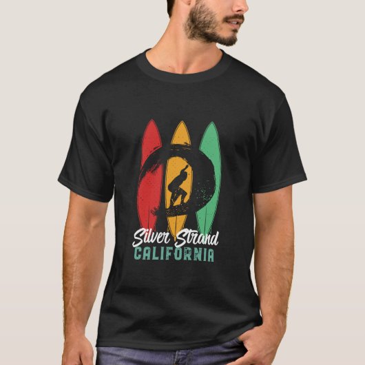 Silver Strand California Retro Surfing T-Shirt (Vorderseite)