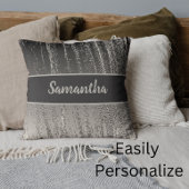 Silver Streaks Metallic Stripe Modernes Elegantes Kissen