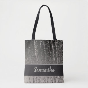 Silver Streaks Metallic Stripe Pattern Moderne Tasche