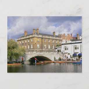 Silver Street Bridge and punts, Cambridge, Großbri Postkarte