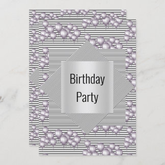 SILVER STRIPE Ballon All Occassion PARTY Einladung