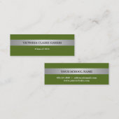 Silver Stripe Green Class Graduiertenkarte Telefonnummerkarte (Vorne/Hinten)