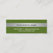 Silver Stripe Green Class Graduiertenkarte Telefonnummerkarte (Rückseite)