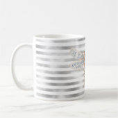 Silver Stripes Blue Bronze Dragonfly Kaffeetasse (Links)