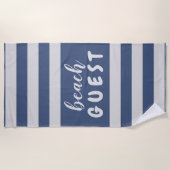 Silver Stripes Custom Text Beach Gast Strandtuch (Vorderseite)