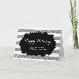 Silver Stripes Lehrerin Weihnachtskarte Feiertagskarte
