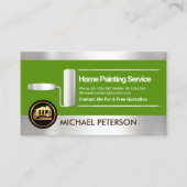 Silver Stripes Roller Paint Brush Zuhause Painter Visitenkarte (Vorderseite)