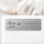 Silver Stripes Wedding-Rücksendeadresse (Insitu)