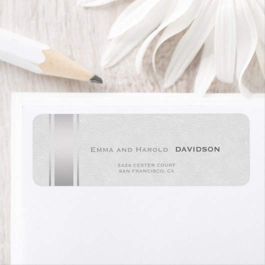 Silver Stripes White Leather Custom Monogram (Insitu)