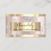 Silver Strokes Marble Beauty Shop Rose VIP Visitenkarte (Vorderseite)