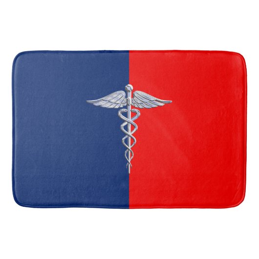 Silver Style Caduceus Medical Symbol League Badematte (Vorderseite)