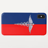 Silver Style Caduceus Medical Symbol League Case-Mate iPhone Hülle (Rückseite (Horizontal))