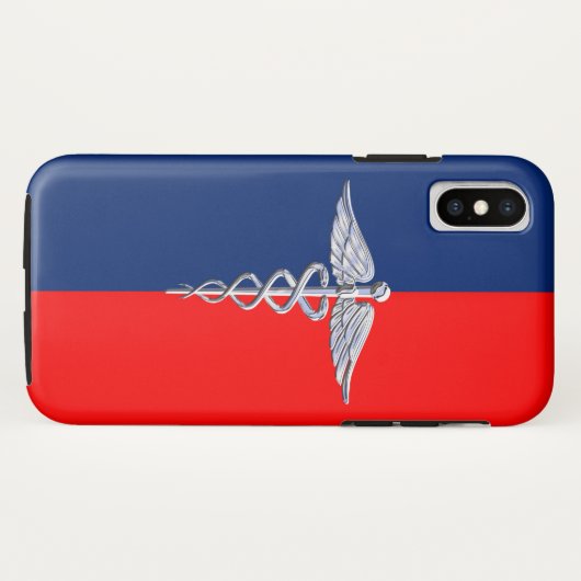 Silver Style Caduceus Medical Symbol League Case-Mate iPhone Hülle (Rückseite (Horizontal))