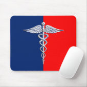 Silver Style Caduceus Medical Symbol League Mousepad (Mit Mouse)