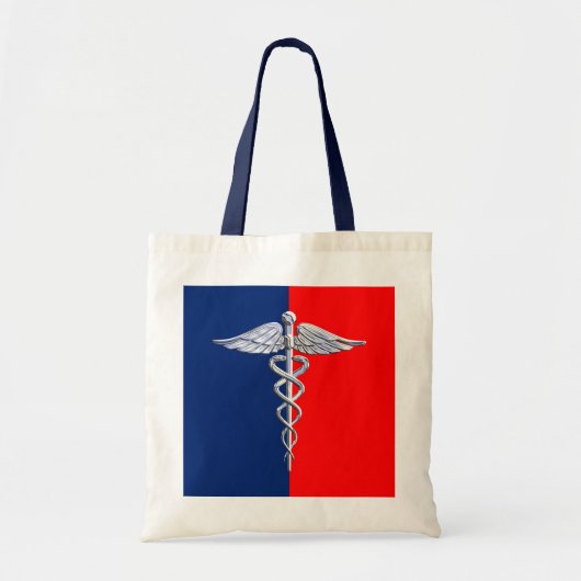 Silver Style Caduceus Medical Symbol League Tragetasche (Vorne)